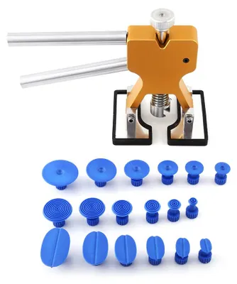 Productafbeelding van Set voor het repareren van deuken, deukenverwijderaar, hoge hardheid, robuust, met 18 blauwe clips voor koelkasten, wasmachines, auto's