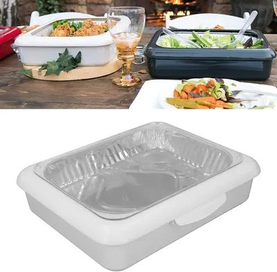 Produktbild von Set aus Folientablett-Haltern mit Isolierung und abnehmbarem Deckel für Camping, Picknick, Partys und Mahlzeiten im Freien