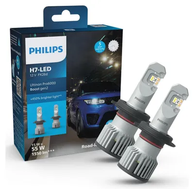 Produktbild von Philips Ultinon Pro6000 Boost 11972U60B2X2 Fahrzeugscheinwerferlampe, 15 W, 12 V, H7, LED, 2 Stück(e)