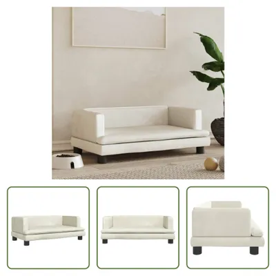 Zdjęcie produktu dla The Living Store Legowisko dla psa kremowe 80x45x30 cm Velvet