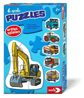 Produktbild von Noris 6 erste Puzzles - Fahrzeuge, Kinderpuzzle, Kinder Puzzle, Legespiel, ab 3 Jahren, 606012167