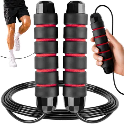 Produktbild von KRUMAD Springseil Fitness 280 cm, Speed Rope mit Schaumgriffen, Hüpfseil für Cardio, Boxen, Crossfit und Ausdauertraining