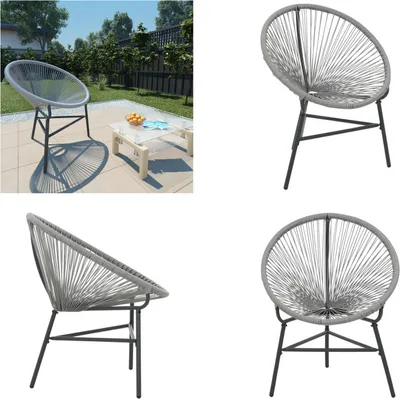 Immagine prodotto di vidaXL Sedia da giardino Moon Chair Poly Rattan Grey - Moon Chair - Moon Chair - Moonchair - Moonchairs