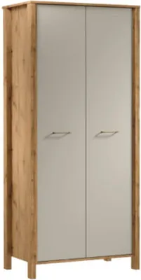 Image de Vestiaire avec tringle à vêtements Étagère Armoire en bois Armoire à vêtements