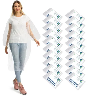 Obrázok produktu pre Priehľadný, vodeodolný pláštenka – s kapucňou a elastickými rukávmi