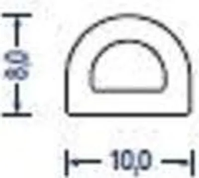 Produktbild von DP28 SIL Silikonschaum Halbrundprofil D-Profil 10x8 mm Gummidichtung Türdichtung
