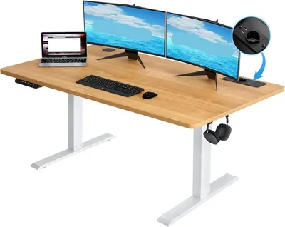 Immagine prodotto di Scrivania regolabile - Scrivania alzatavola - Scrivania elettrica - Scrivania con porta USB - Scrivania con supporto per cuffie