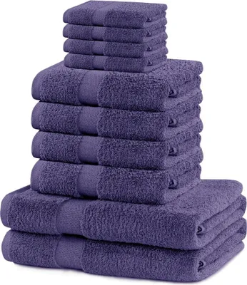 Zdjęcie produktu dla Zestaw Ręczników fioletowy 2*70x140 + 4*50x100 + 4*30x50 DecoKing