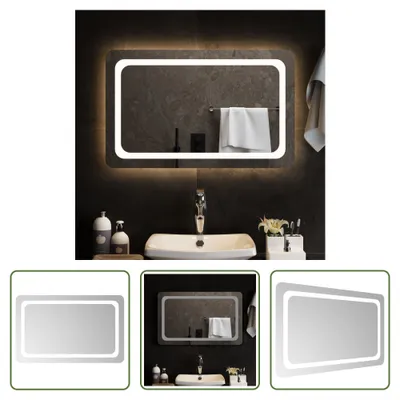 Obrázok produktu pre The Living Store Kúpeľňové zrkadlo LED 80x50 cm