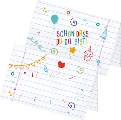 Produktbild von itenga 24x Tischkarten Platzkarten "Kinder" Geburtstag Schulanfang Kindergarten