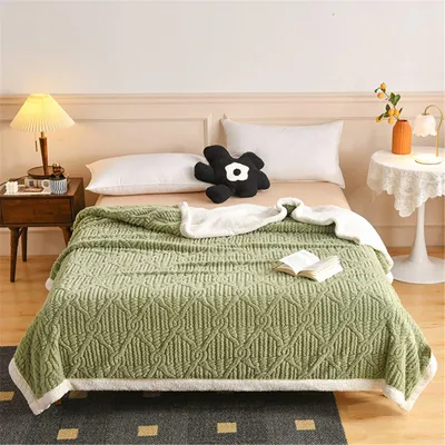 Image de Couverture en Sherpa, couverture en polaire super douce 200 x 230 cm