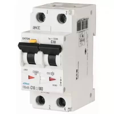 Produktbild von Eaton FI/LS Kombination, 16 A, 300 mA, LS-Charakteristik: C, 2p, FI-Charakteristik: A 170866