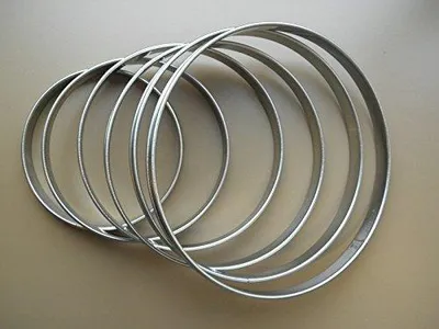 6 Tortenringe aus Edelstahl, 18–28 cm, Höhe 2 cm