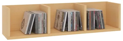 Produktbild von CD DVD Regal STARS Wandregal Hängeregal mit 3 Ablagefächern in buchefarben, Dekorationsregal