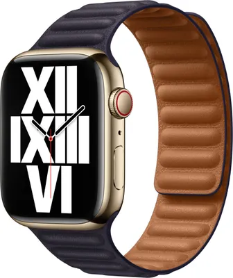 Obrázek produktu pro Kožený řemínek Leather Link pro Apple Watch Series 1 až 11 / SE / Ultra (44/45/46/49 mm) – velikost S/M – inkoustová barva