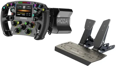 Produktbild von Moza Racing F1 Race Set – R9 V3 Basis + FSR2 Lenkrad + SR-P Pedale – Für PC