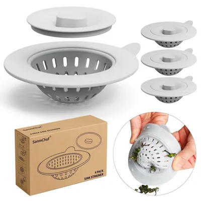 Immagine prodotto di Set di 4 colini in silicone per la cucina, grigi, con coperchio, apertura da 7,9 a 9,9 cm