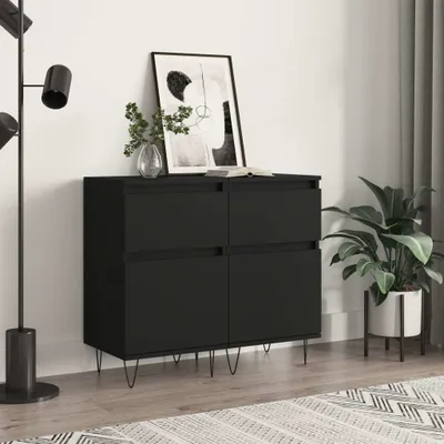 Immagine prodotto di vidaXL Credenze 2 pezzi nero 40x35x70 cm materiale a base di legno