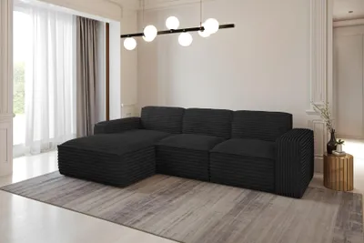 Produktbild von Kaiser Möbel Ecksofa, Sofa L form, Couch L form Siena L stoff Velo Schwarz Links