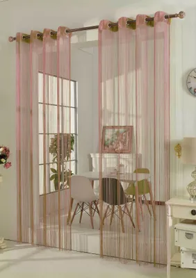 Produktbild von Fadengardine Fadenstore Vorhang mit Ösen Raumteiler 140 x 250 cm, Rosa, 20304