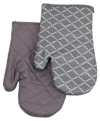 Produktbild von 2-teiliges Set Topfhandschuhe mit Magnet in Grau und Weiß