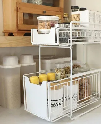 Produktbild von Famanu Unterbau Organizer - Küchenlade Organizer - Zwei Lagen - Weiß