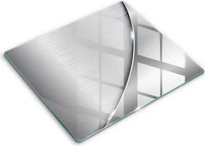 Zdjęcie produktu dla Deska kuchenna – 60 cm x 52 cm - Szklana deska do krojenia - Szkło hartowane – Antypoślizgowa - Metalowe Kształty