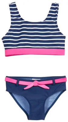 Zdjęcie produktu dla Strój kąpielowy dwuczęściowy dla dziewczynek Playshoes, wzór w paski w kolorze granatowym, rozmiar 110/116 cm