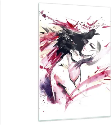 Produktbild von Bilder auf glas - Einteilig - Abstraktion Gesicht Emotion weiblich - 80x120cm - Glasbilder - Wandbilder - Bilder - Wanddekoration aus Glas - Glas Bilder - Wandbild auf Glas - GPA80x120-3051
