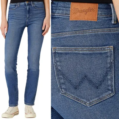 Obrázok produktu pre Wrangler Slim Airblue – rovné džínsy, vysoký pás, dámske, veľkosť W29, dĺžka L34