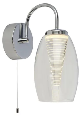 Produktbild von LED Wandleuchte, Chrom, Glas, H 26,5 cm
