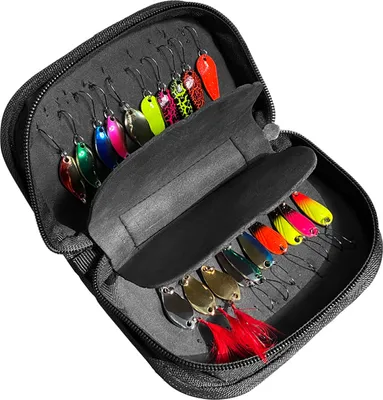 Produktbild von 20-teiliges Angelloeffel-Koeder-Set aus Metallkoedern zum Werfen von Spinner-Angelkoedern mit Aufbewahrungstasche