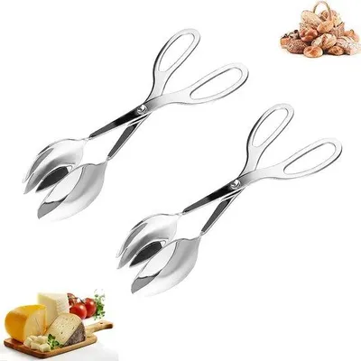 Produktbild von Famanu Küchentangen 2er Set - Multifunktionale Grill- und Serviertangen aus Edelstahl, 26 cm