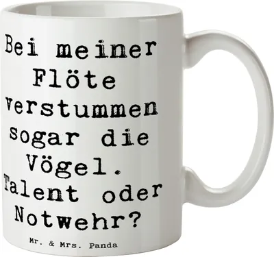 Produktbild von Mr. & Mrs. Panda Kaffeebecher Spruch Besondere Flöte - Weiß - Geschenk, Lernen, Windinstrument, Tasse, Trinkbecher, Musik, Musiker, Musikinstrument, Teetasse, Instrument