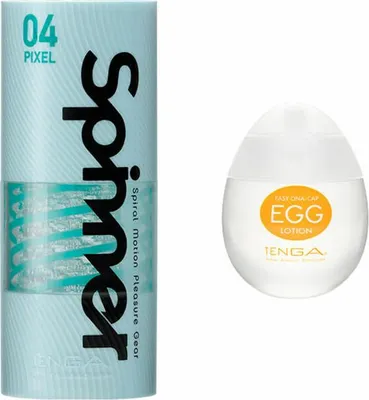 Image de TENGA Spinner 04 Pixel + Egg Lotion Bundle