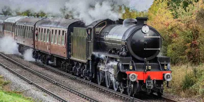 Produktbild von Steam Train Baumwolle Strandtuch Frottee Badetuch mit Premium Druck, 70x140 cm