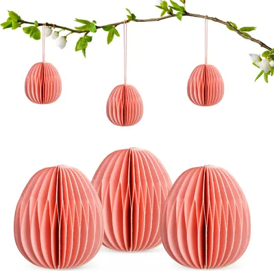 Produktbild von Osterdeko Ostereier zum Aufhängen rosa 6er Set Dekohänger