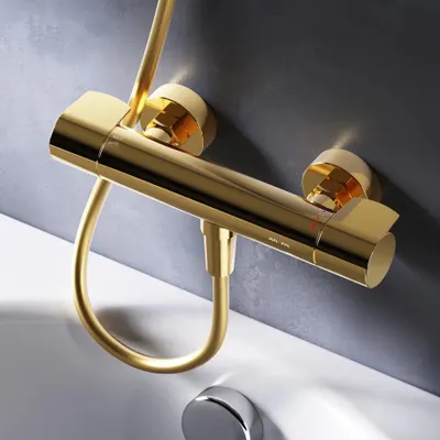 Produktbild von AM.PM Duscharmatur Gold Thermostat X-Joy Brausearmatur Mischbatterie Dusche FXA40099