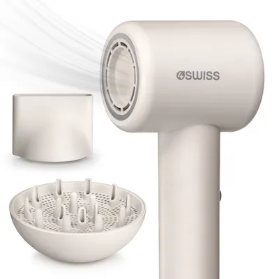 Produktbild von 4Swiss F324 AirCare+ Haartrockner, 8 Trocknungsmodi, 110 000 U/min, Ionen >500 Millionen, magnetische Stylingspitze, leise und leicht 370g.