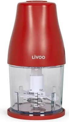 Obrázek produktu pro LIVOO DOP244R sekáček, 400 W, 300 ml nádoba, 2 nerezové nože, 1 rychlost + turbo