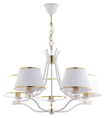 Immagine prodotto di Lampadario SAMBA bianco e oro 5xE27x20W in metallo, dimensioni: 83x78x78 cm, IP20, Jupiter