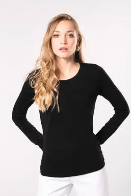 Immagine prodotto di T-shirt Kariban da donna a maniche lunghe con scollo rotondo
