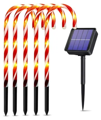 Produktbild von LED Solar Zuckerstangen Gartenstecker Weihnachtsdeko wasserdicht, 2er Set