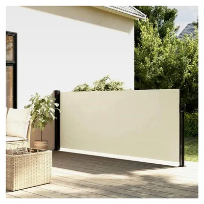 Produktbild von Ausziehbare Seitenmarkise 100 x 500 cm Creme - UV-beständig für Balkon, Terrasse und Garten