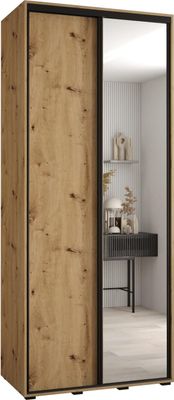 MEBLE KRYSPOL Davos 3 Schrank, zwei Türen - 235,2x110x45 cm - Artisan  Artisan Schwarz