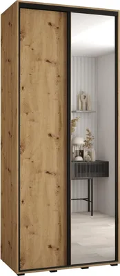 Produktbild von MEBLE KRYSPOL Davos 3 Schrank, zwei Türen - 235,2x110x45 cm - Artisan  Artisan Schwarz