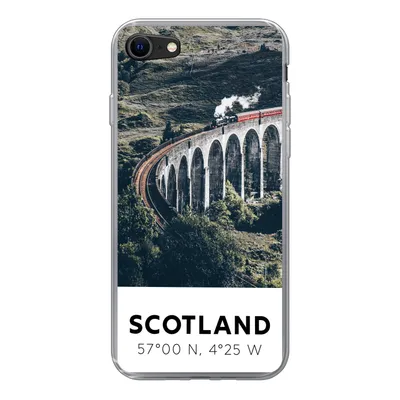 Produktbild von MuchoWow® Handyhülle Schutzhülle Hülle für iPhone 8 Schottland - Zug - Sommer - Eisenbahn Silikon Softcase Handy Hülle - Schutzhaube