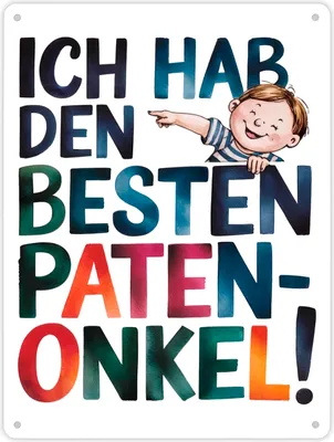 Produktbild von Bester Patenonkel Metallschild XL in 21x28 cm Dekoration