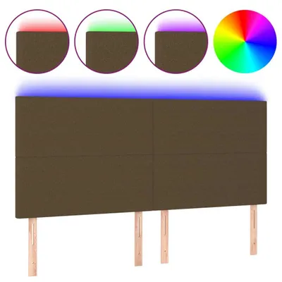 Produktbild von LED Kopfteil Dunkelbraun 200x5x118/128 cm Stoff