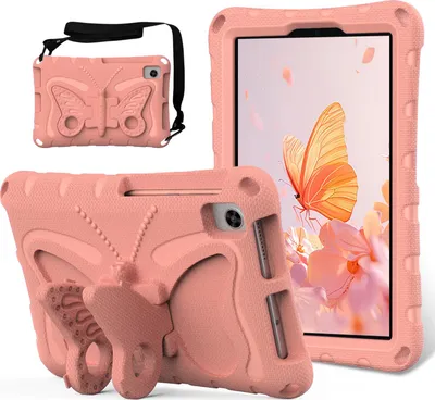 Obrázek produktu pro Dětské pouzdro pro Lenovo Tab M8 4th Gen/3rd Gen/Tab M8 HD/Tab M8 FHD, lehké EVA pouzdro proti nárazům s ramenním popruhem a motýlkovým stojánkem Růžová